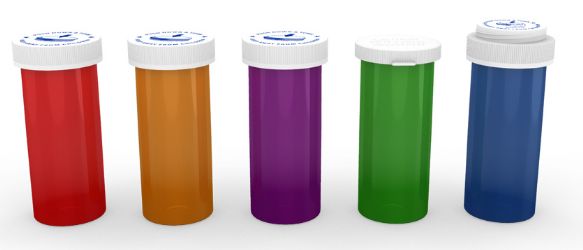 ColorSafe Prescription Vials with Child-Resistant Caps (CRC) by MHC
